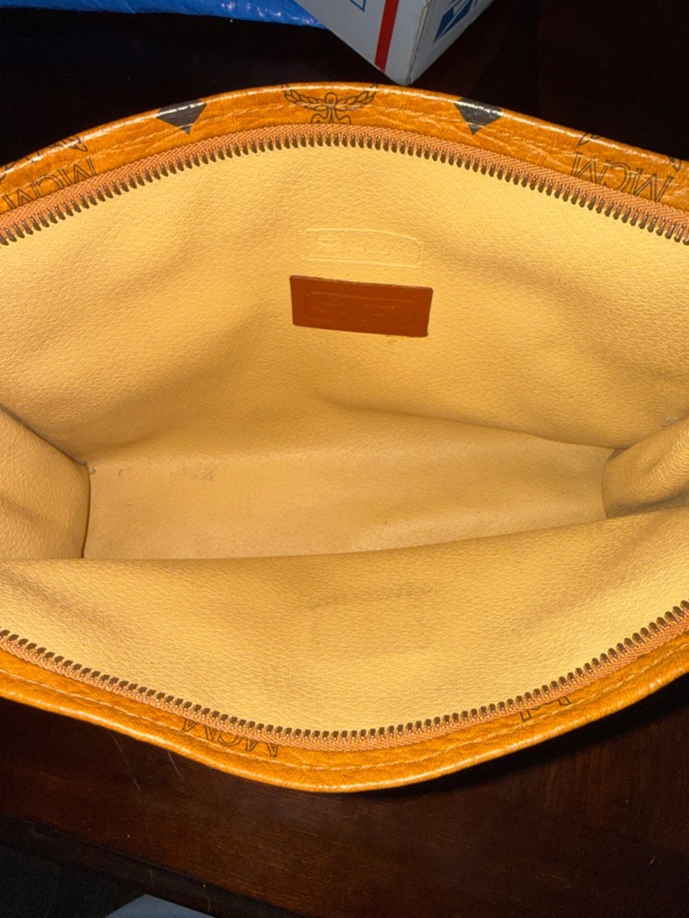 Authentic vintage MCM Cognac Visetos Monogram Gold Chain Crossbody Bag - Picture 9 of 12